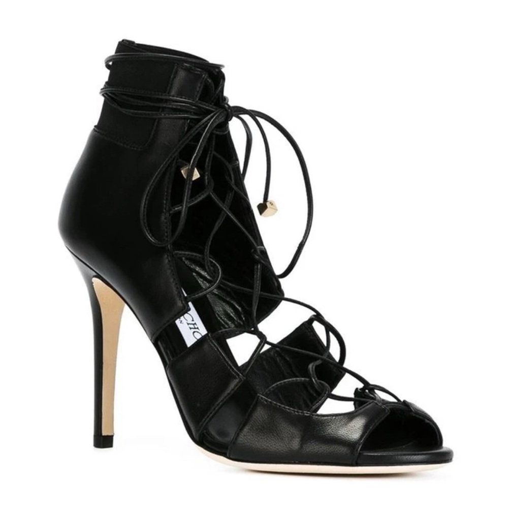 JIMMY CHOO Leather Lace up Heels Size 38